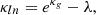 $$ \kappa _{ln}=e^{\kappa _{g}}-\lambda , $$