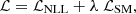 $$ {\cal {{L}}} = {\cal {{L}}}_{\mathrm {NLL}} + \lambda \; {\cal {{L}}}_{\mathrm {SM}}, $$
