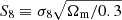$ S_{8}\equiv\sigma_8\sqrt{\Omega_\mathrm{{m}}/0.3} $