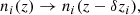 $$ \begin{aligned} n_i(z) \rightarrow n_i(z - \delta {z}_i), \end{aligned} $$
