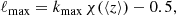 $$ \begin{aligned} \ell _{\rm max} = k_{\rm max}\,\chi ({\left\langle {z}\right\rangle })-0.5, \end{aligned} $$