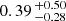 $ 0.39 \,^{+0.50}_{-0.28} $