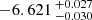 $ -6.621 \,^{+0.027}_{-0.030} $