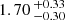 $ 1.70 \,^{+0.33}_{-0.30} $