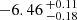 $ -6.46 \,^{+0.11}_{-0.18} $