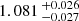 $ 1.081 \,^{+0.026}_{-0.027} $