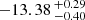$ -13.38 \,^{+0.29}_{-0.40} $