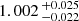 $ 1.002 \,^{+0.025}_{-0.022} $