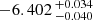 $ -6.402 \,^{+0.034}_{-0.040} $
