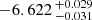 $ -6.622 \,^{+0.029}_{-0.031} $