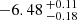 $ -6.48 \,^{+0.11}_{-0.18} $