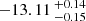 $ -13.11 \,^{+0.14}_{-0.15} $