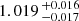$ 1.019 \,^{+0.016}_{-0.017} $