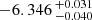 $ -6.346 \,^{+0.031}_{-0.040} $
