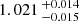$ 1.021 \,^{+0.014}_{-0.015} $