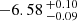 $ -6.58 \,^{+0.10}_{-0.09} $