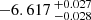 $ -6.617 \,^{+0.027}_{-0.028} $