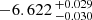 $ -6.622 \,^{+0.029}_{-0.030} $
