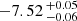 $ -7.52 \,^{+0.05}_{-0.06} $