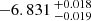 $ -6.831 \,^{+0.018}_{-0.019} $