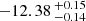 $ -12.38 \,^{+0.15}_{-0.14} $