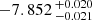 $ -7.852 \,^{+0.020}_{-0.021} $