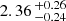 $ 2.36 \,^{+0.26}_{-0.24} $