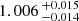 $ 1.006 \,^{+0.015}_{-0.014} $