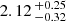 $ 2.12 \,^{+0.25}_{-0.32} $