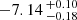 $ -7.14 \,^{+0.10}_{-0.18} $