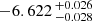 $ -6.622 \,^{+0.026}_{-0.028} $