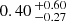 $ 0.40 \,^{+0.60}_{-0.27} $