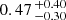 $ 0.47 \,^{+0.40}_{-0.30} $
