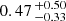 $ 0.47 \,^{+0.50}_{-0.33} $