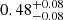 $ 0.48^{+0.08}_{-0.08} $