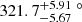 $ 321.7^{+5.91}_{-5.67}{\ }^\circ {} $