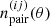 $ n^{(ij)}_\mathrm {pair}(\theta ) $
