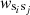 $ {{\mathit {w}}}_{\mathrm {s}_i\mathrm {s}_j} $