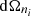 $ \mathrm {d}\Omega _{n_i} $