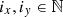 $ i_x,i_y\in {\mathbb {N}} $