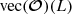 $ \mathrm {vec}(\boldsymbol {{\mathbf{\mathcal{O}}}})(L) $