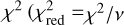 $\chi^2$ ($\chi^2_\text{red}=\chi^2/\nu$