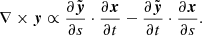 $$ \nabla \times \boldsymbol {y} \propto \frac {\partial {\tilde {\boldsymbol {y}}}}{\partial s}\cdot \frac {\partial \boldsymbol {x}}{\partial t} - \frac {\partial {\tilde {\boldsymbol {y}}}}{\partial t}\cdot \frac {\partial \boldsymbol {x}}{\partial s}. $$
