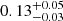 $ 0.13^{+0.05}_{-0.03} $