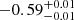 $ -0.59^{+0.01}_{-0.01} $