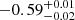 $ -0.59^{+0.01}_{-0.02} $