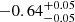$ -0.64^{+0.05}_{-0.05} $