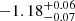 $ -1.18^{+0.06}_{-0.07} $