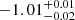 $ -1.01^{+0.01}_{-0.02} $