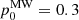 $ p_{0}^{\mathrm{MW}} = 0.3 $